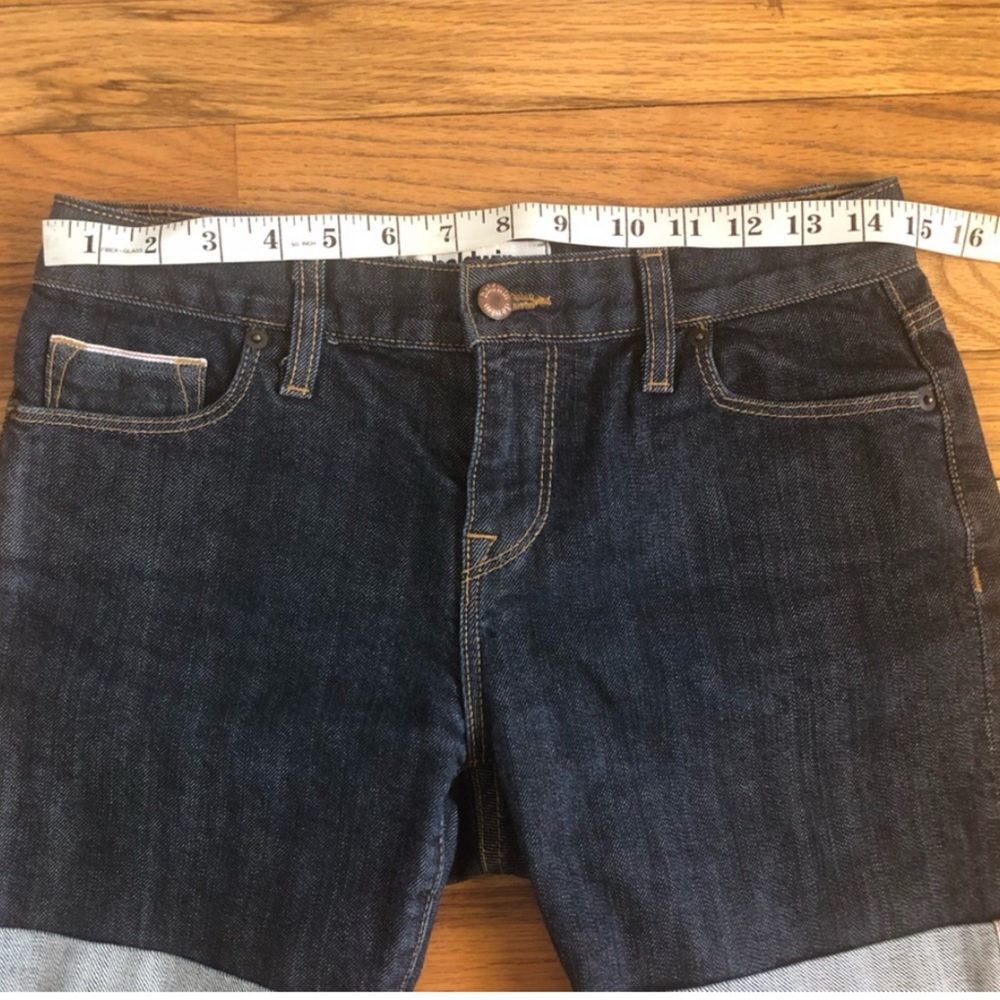 Baldwin selvedge denim jean shorts blue cuffed size 25 - Picture 5 of 11